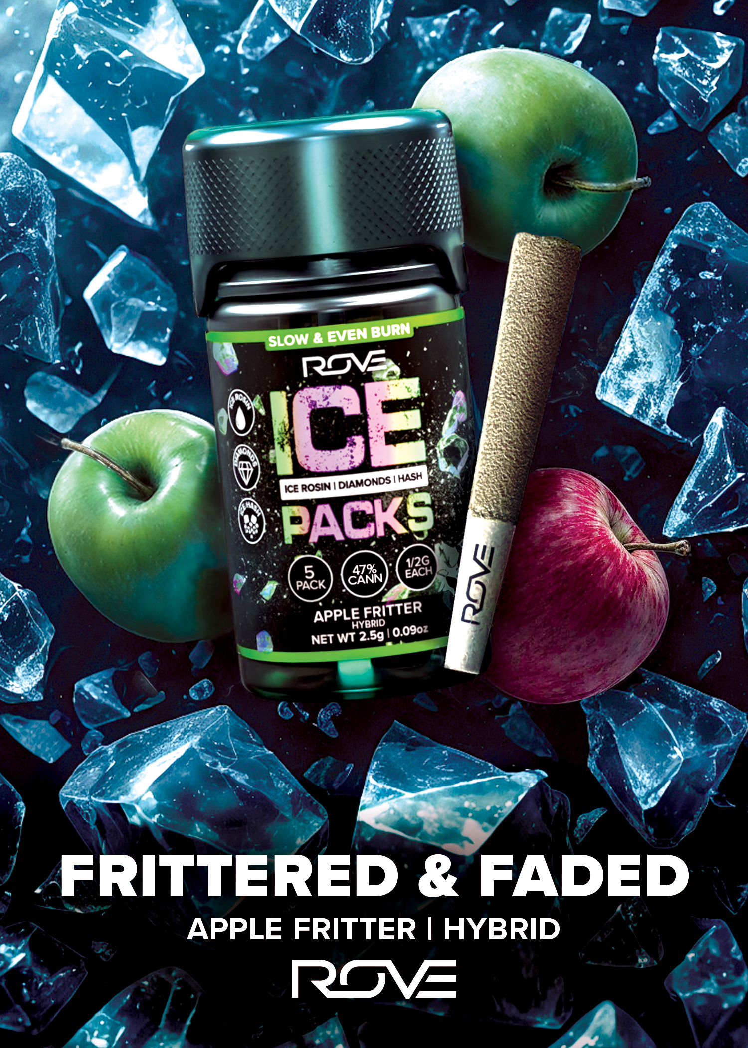 Photograph of product: Rove - Apple Fritter - Ice Packs - 5pk infused