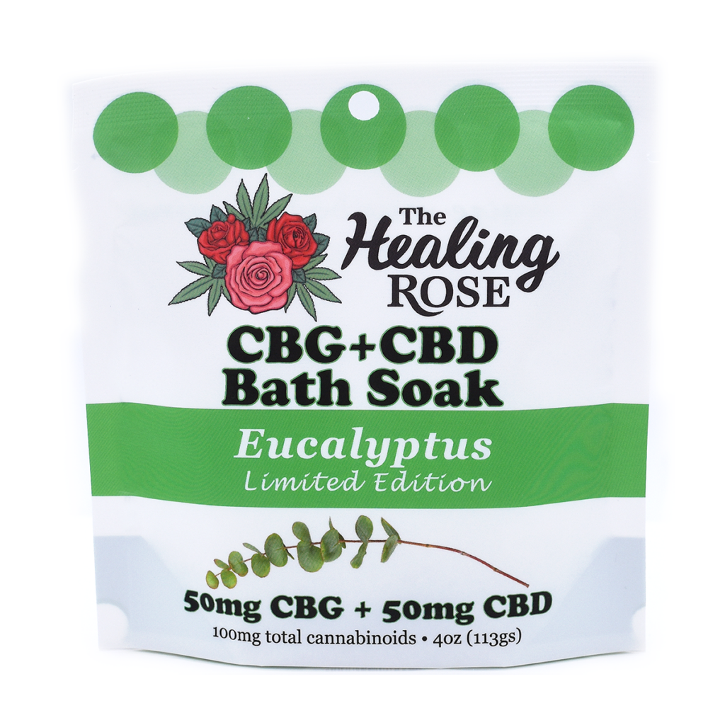 Photograph of product: Eucalyptus 1:1 Bath Soak | 50mg - The Healing Rose
