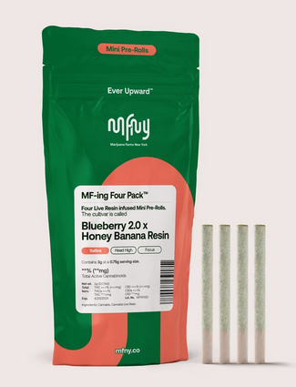Photograph of Product: Blueberry 2.0 x Honey Banana | 4 Pack Pre rolls | 3g | Sativa Dominant | MFNY