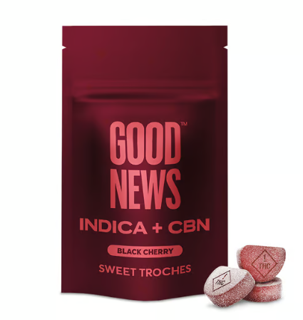 Photograph of product: Black Cherry 2:1 Troches 10mg TH-oui| 5mg CBN (100mg TH-oui:50mg CBN/10pk)