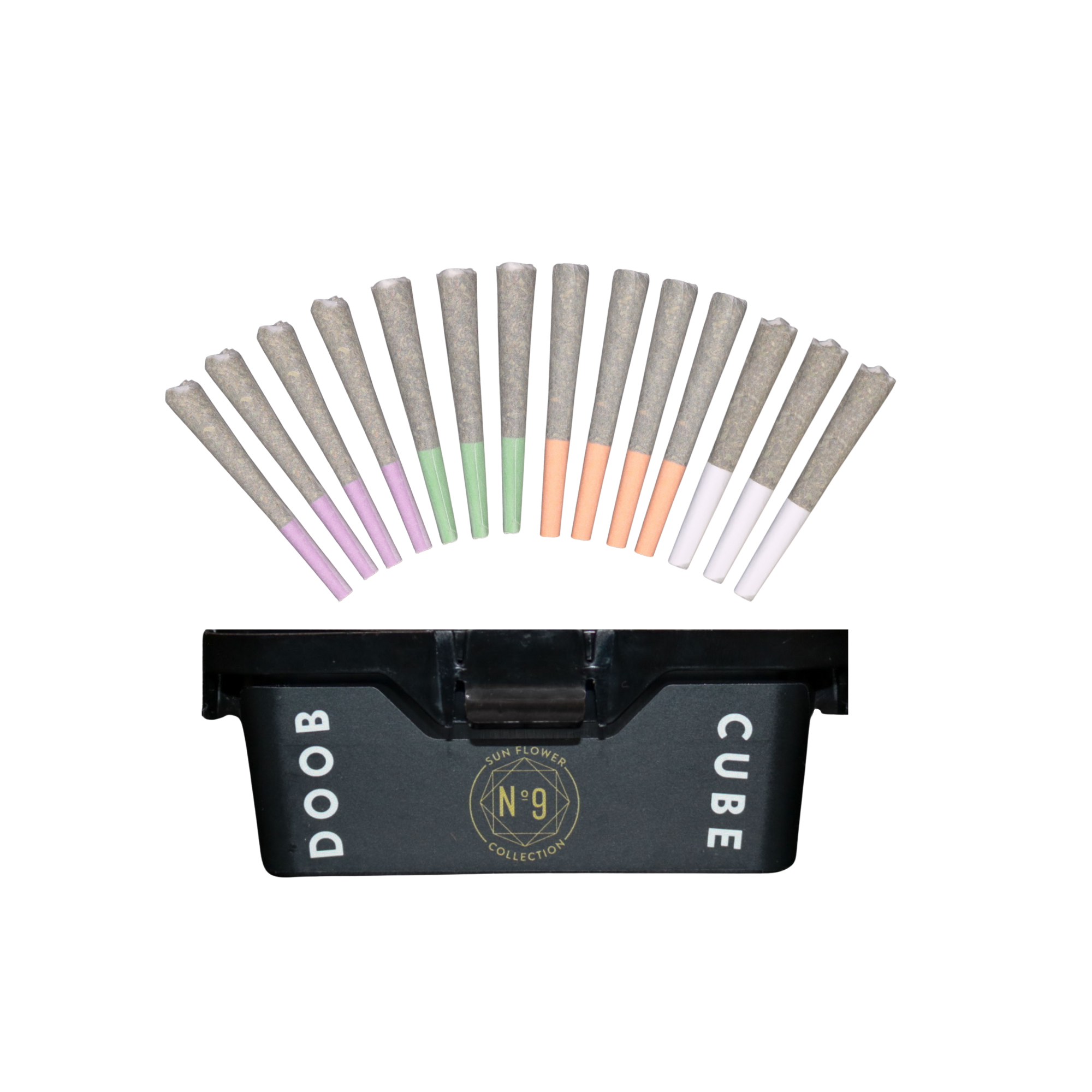Photograph of product: No.9 Collection - DOOB CUBE MICRO - 14 Variety Pack - 0.5g Pre-Rolls - 4 Different Strains