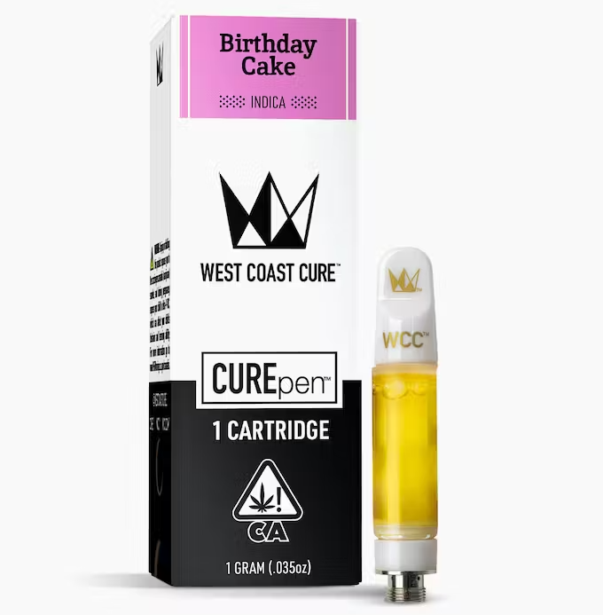 Photograph of product: West Coast Cure Birthday Cake Indica Cartridge 1g