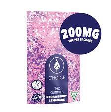 Photograph of product: Choice - Gummies - Strawberry Lemonade - 200mg - 10pk