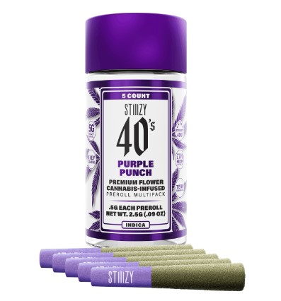 Photograph of product: PURPLE PUNCH - 0.5G 5PK MINI PREROLLS