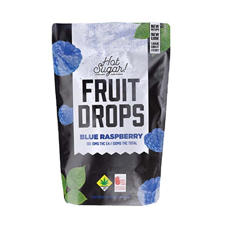 Photograph of product: Fruit Drops: Sour Blue Raspberry - 10pk 100mg