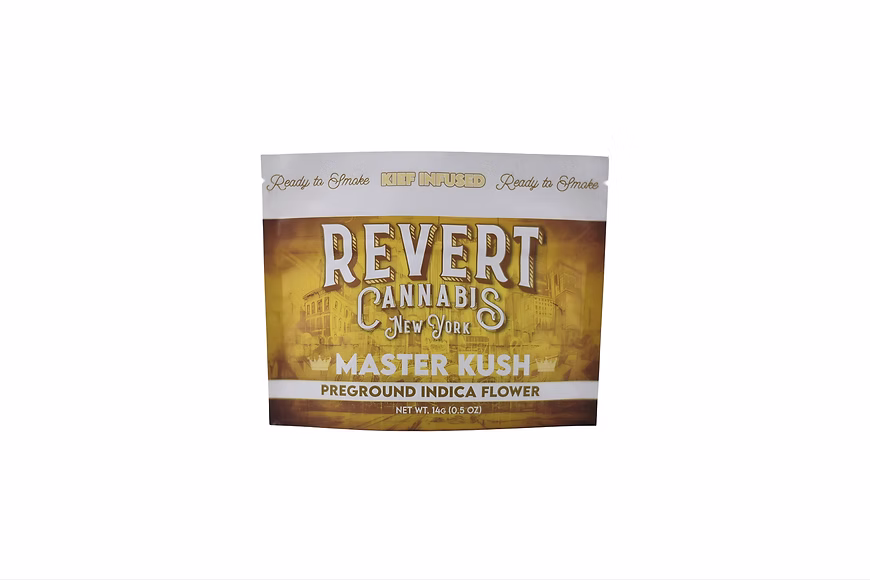 Photograph of product: Revert | Ground Flower | Master Kush | Keif infused - 14g