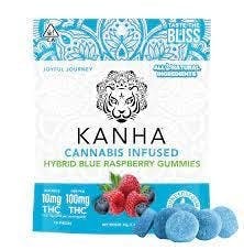 Photograph of product: Kanha - Hybrid Blue Raspberry Gummies - 10 Pack