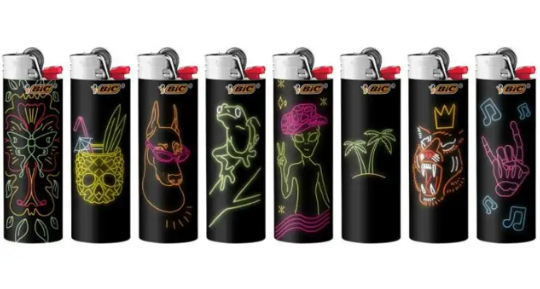 Photograph of product: Bic - Classic Lighter - "Neon" Assorted Designs