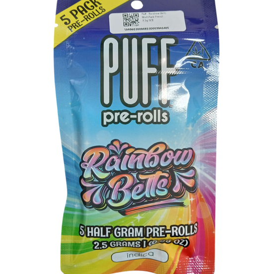 Photograph of product: Puff - Rainbow Belts MultiPack Preroll 2.5g 5CT - 