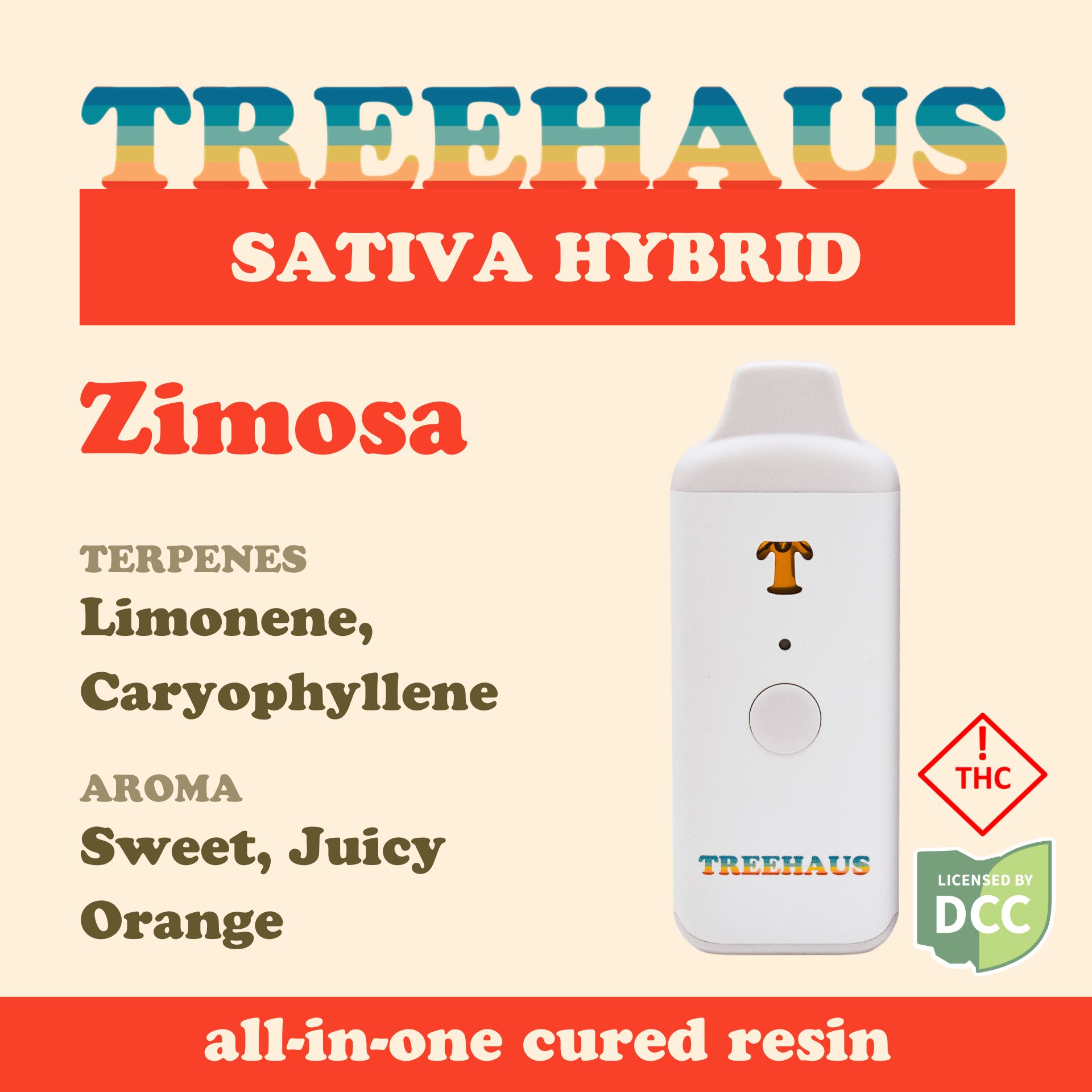 Photograph of product: Treehaus | Zimosa | 1g Disposable