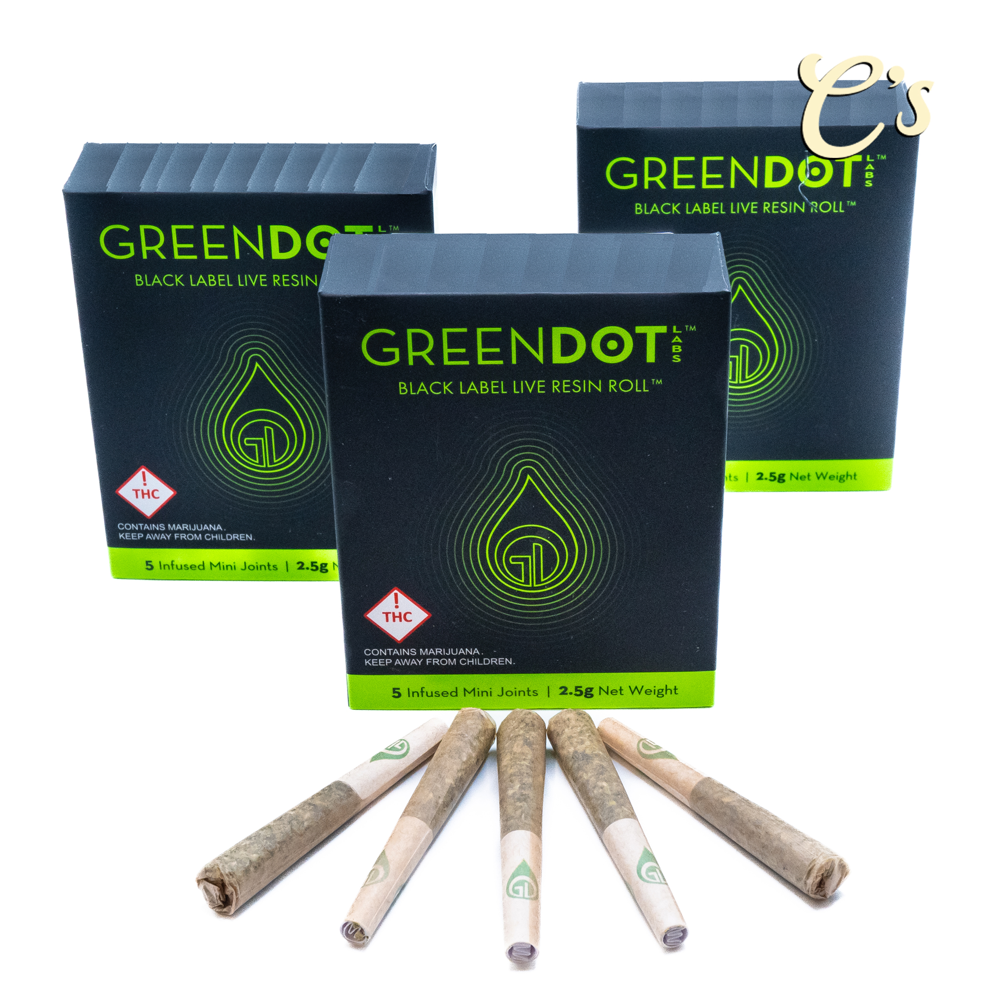 Photograph of product: Green Dot | BL Live Resin Roll Mini Pack | Lemon Grinder + Sour Power OG 2.5g