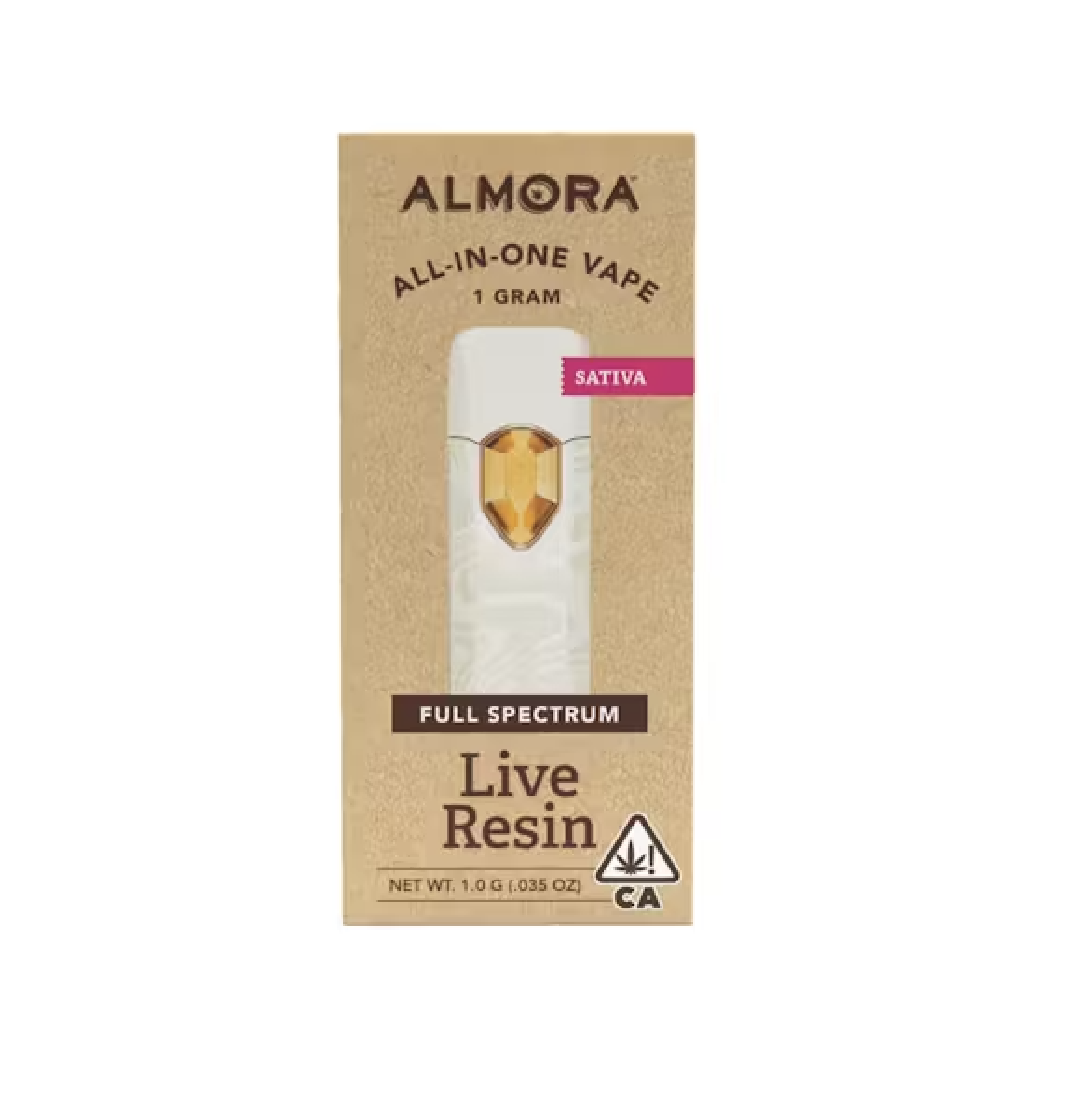 Photograph of product: Almora Live Resin AIO 1g - Ghost Train Haze (S)
