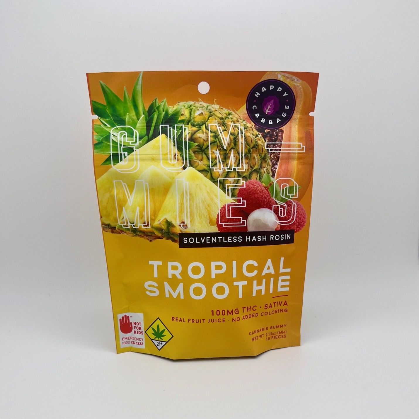 Photograph of product: Happy Cabbage - Tropical Smoothie - 100mg Solid Edible - 60g