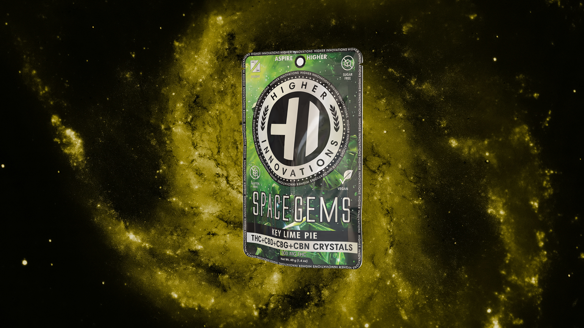 Photograph of product: 200mg Higher Innovations Space Gems 2:1:1:1 - Key Lime Pie