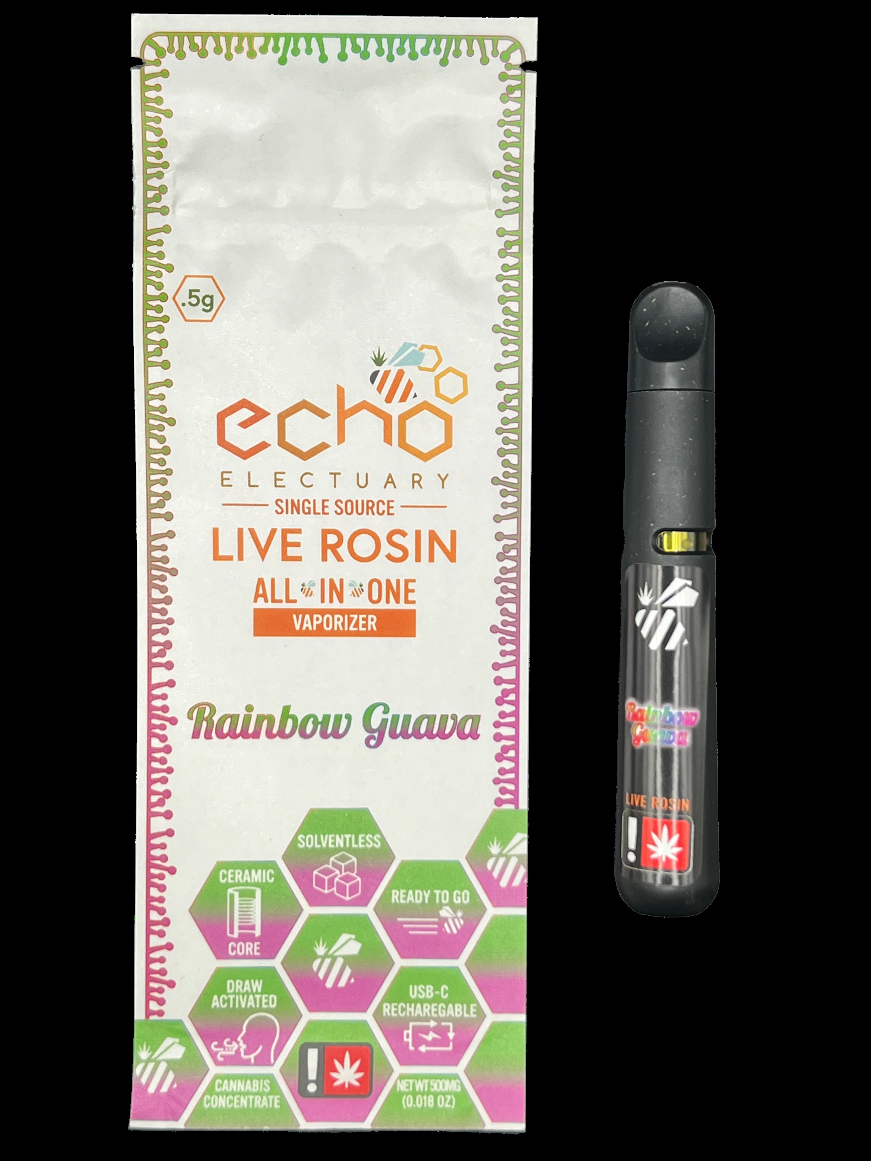 Photograph of product: Echo Electuary - Rainbow Guava AIO Rosin Cart