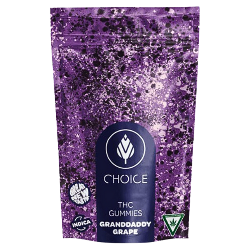 Photograph of product: Choice Granddaddy Grape Oui'd Soft Chews 200mg TH-oui