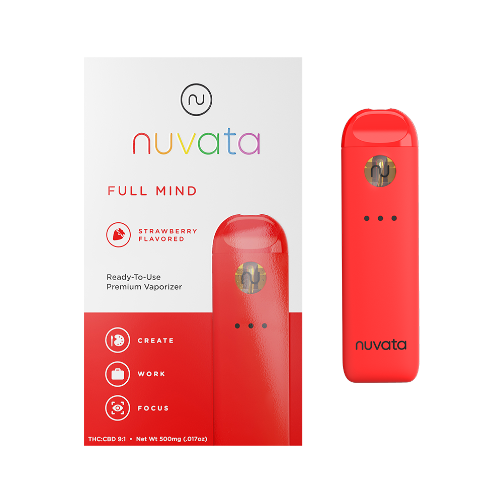 Photograph of product: Nuvata - Disposable Vape Full Mind Strawberry 9:1 TH-oui:CBD - .5g