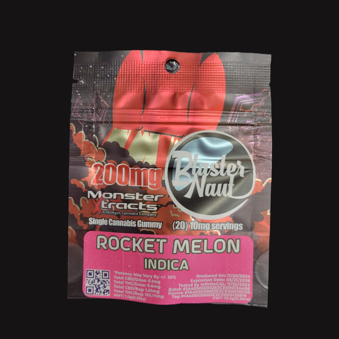 Photograph of product: Monster Blaster Naut Gummies 200mg Rocket Melon