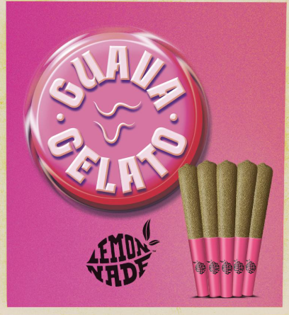 Photograph of product: LEMONNADE GUAVA GELATO 5X.5 INFUSED PRE ROLL PACK