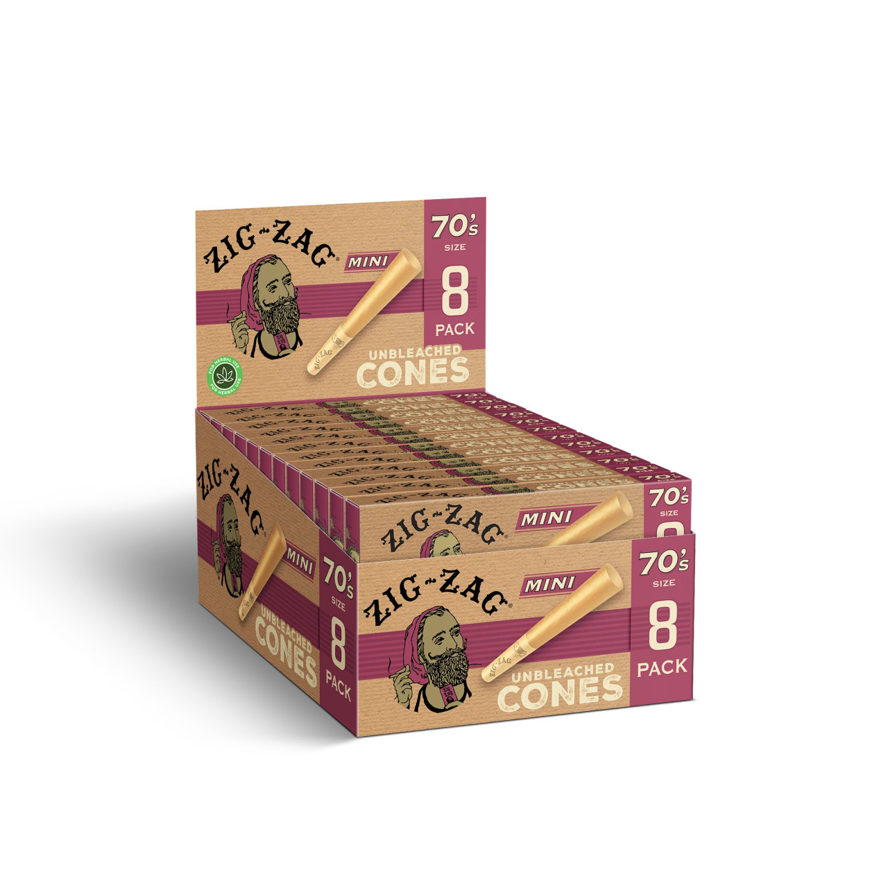 Photograph of product: Zig Zag Unbleached Cones 6 Pk