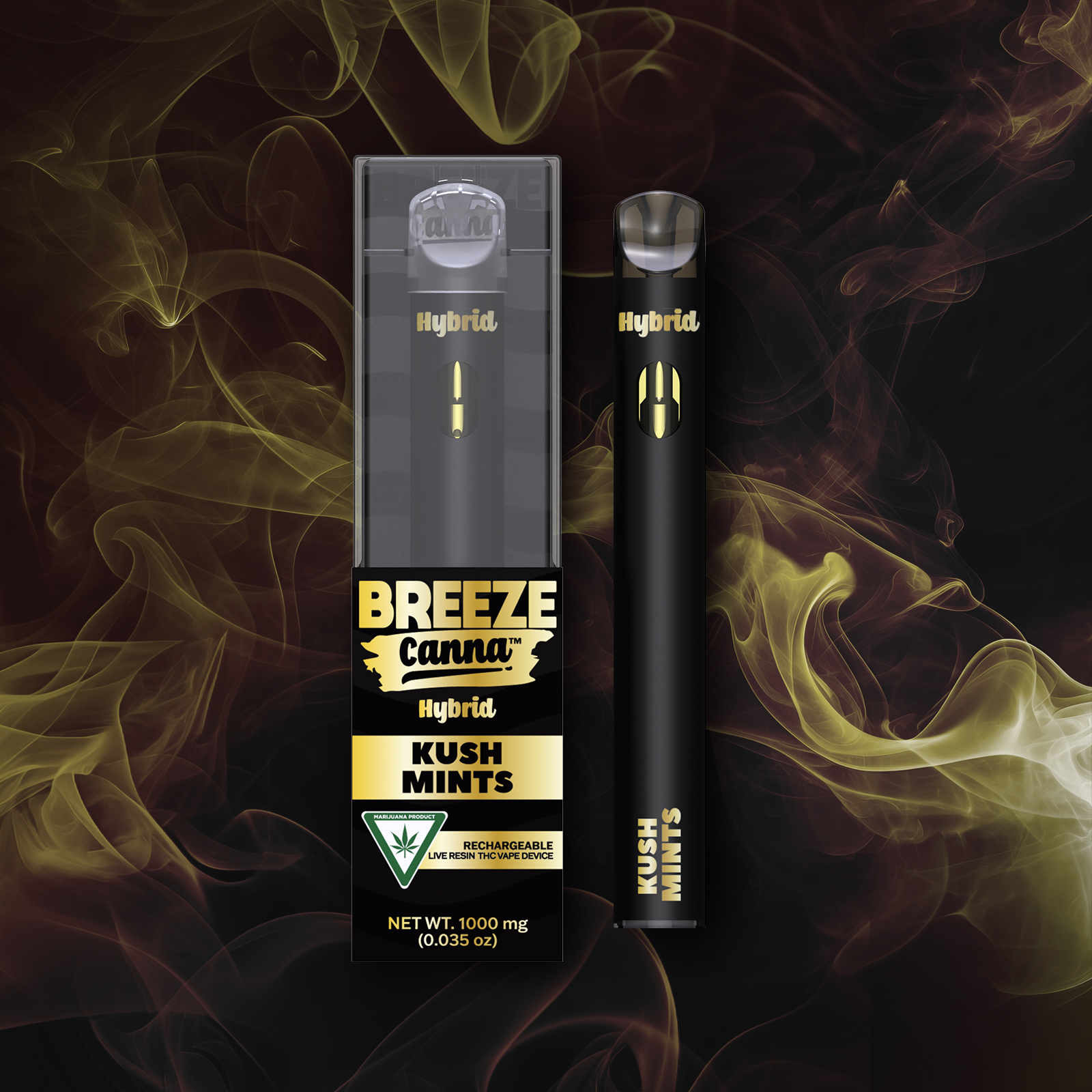 Photograph of product: Breeze - Kush Mints Live Resin Disposable 1g | 5/$100