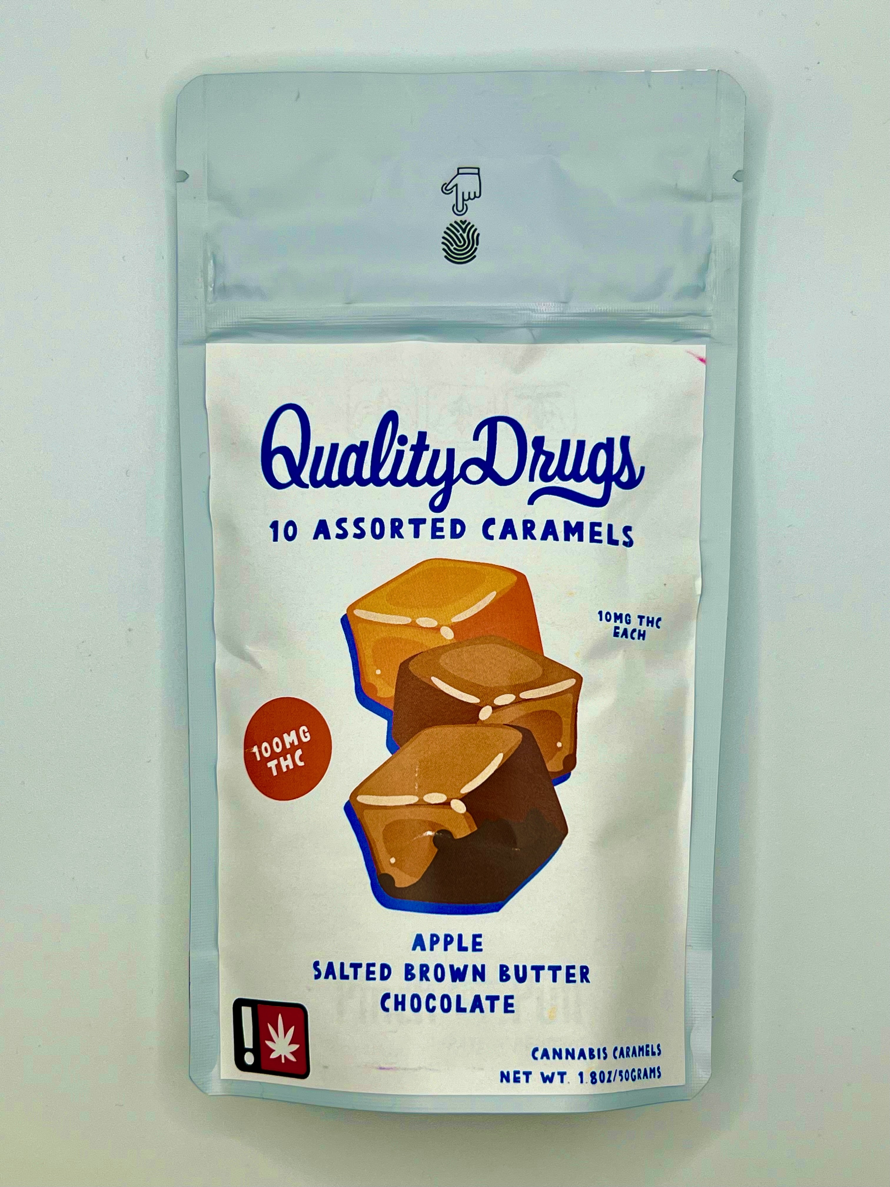 Photograph of product: Quality Drugs | Carmel | TH-oui | 100mg Candy 10pk