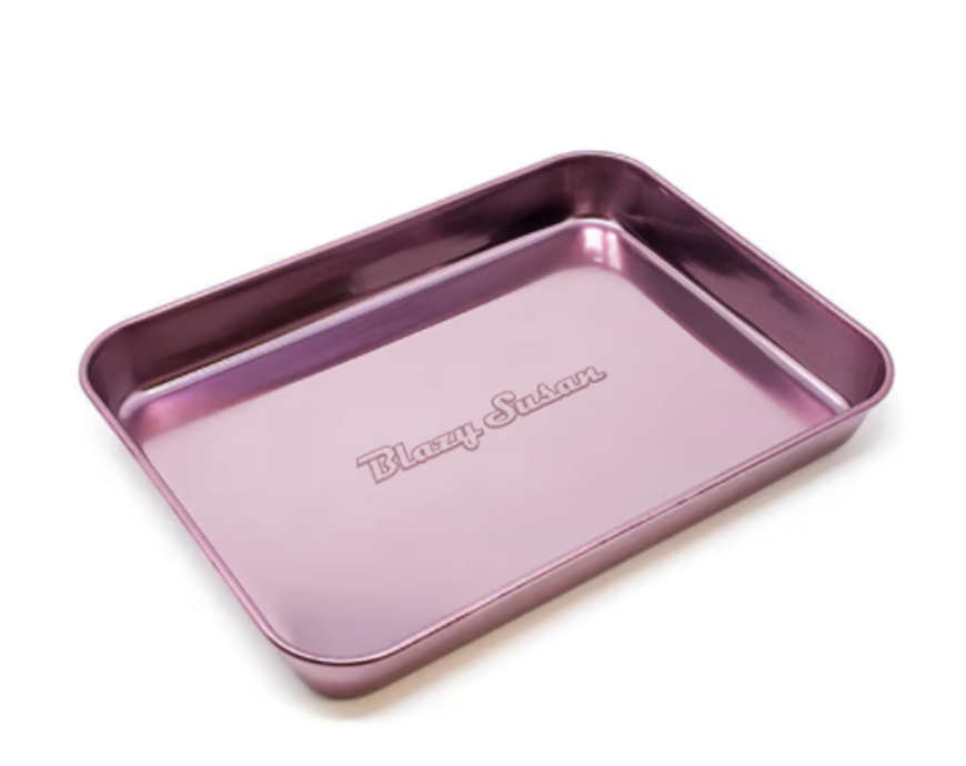Photograph of product: Blazy Susan Rolling Tray Stainless Steel 9.25" x 7"- Metallic Purple