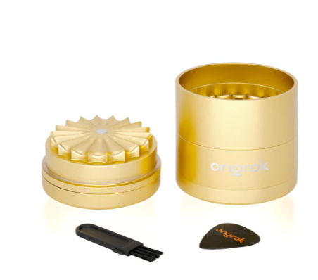 Photograph of product: Ongrok | Gold | Mini 5pc, Flower Petal Toothless Grinder (2.2 inch)