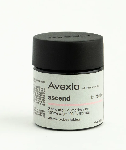 Photograph of product: Avexia Ascend (H) 1:1 CBG:TH-oui Tablets 2.5mg 40pk