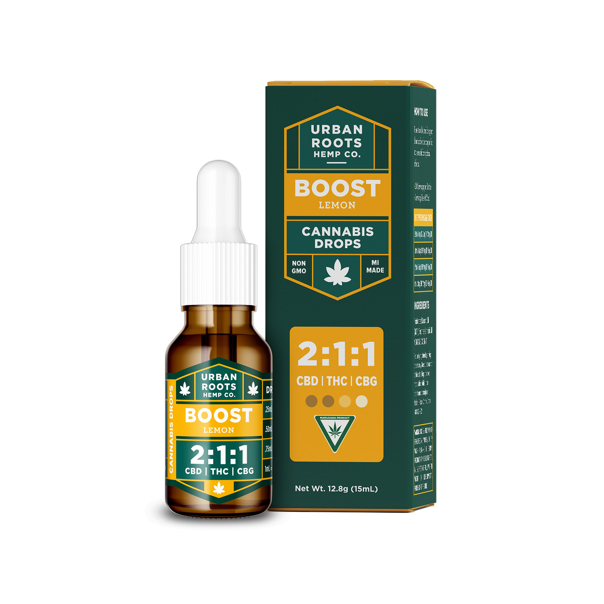Photograph of product: Urban Roots - Tincture - Boost 2:1:1- Lemon (15ml)