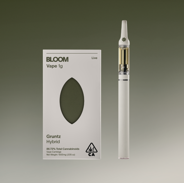 Photograph of product: BLOOM GRUNTZ LIVE RESIN CARTRIDGE 1G