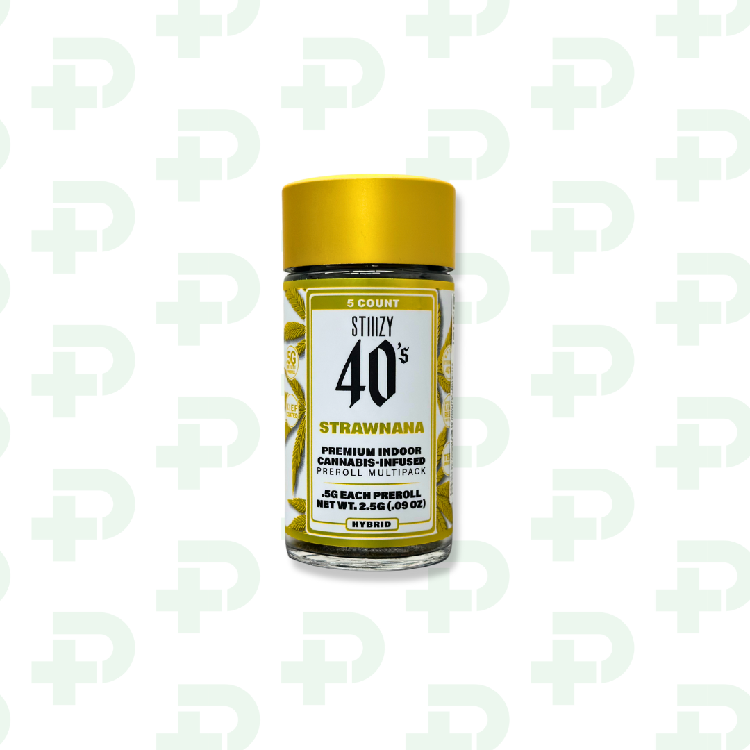 Photograph of product: Stiiizy 5 Pack Prerolls - Hybrid - Strawnana