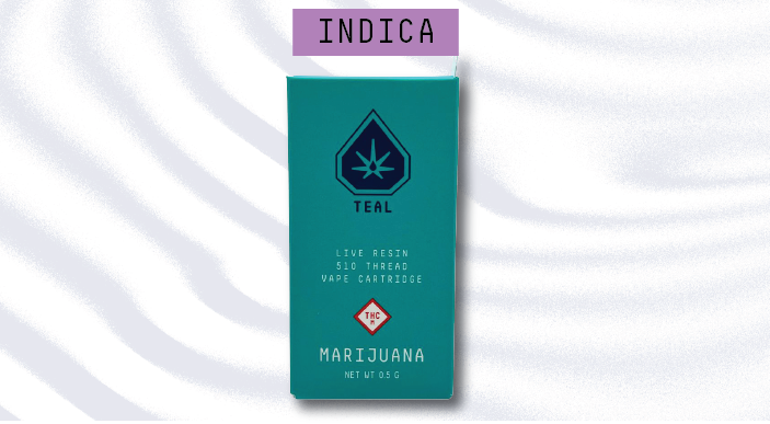 Photograph of product: TEAL - CART RESIN LIVE - 0.5G - DARK RAINBOW X PEANUT BUTTER PAPAYA - Oui'd