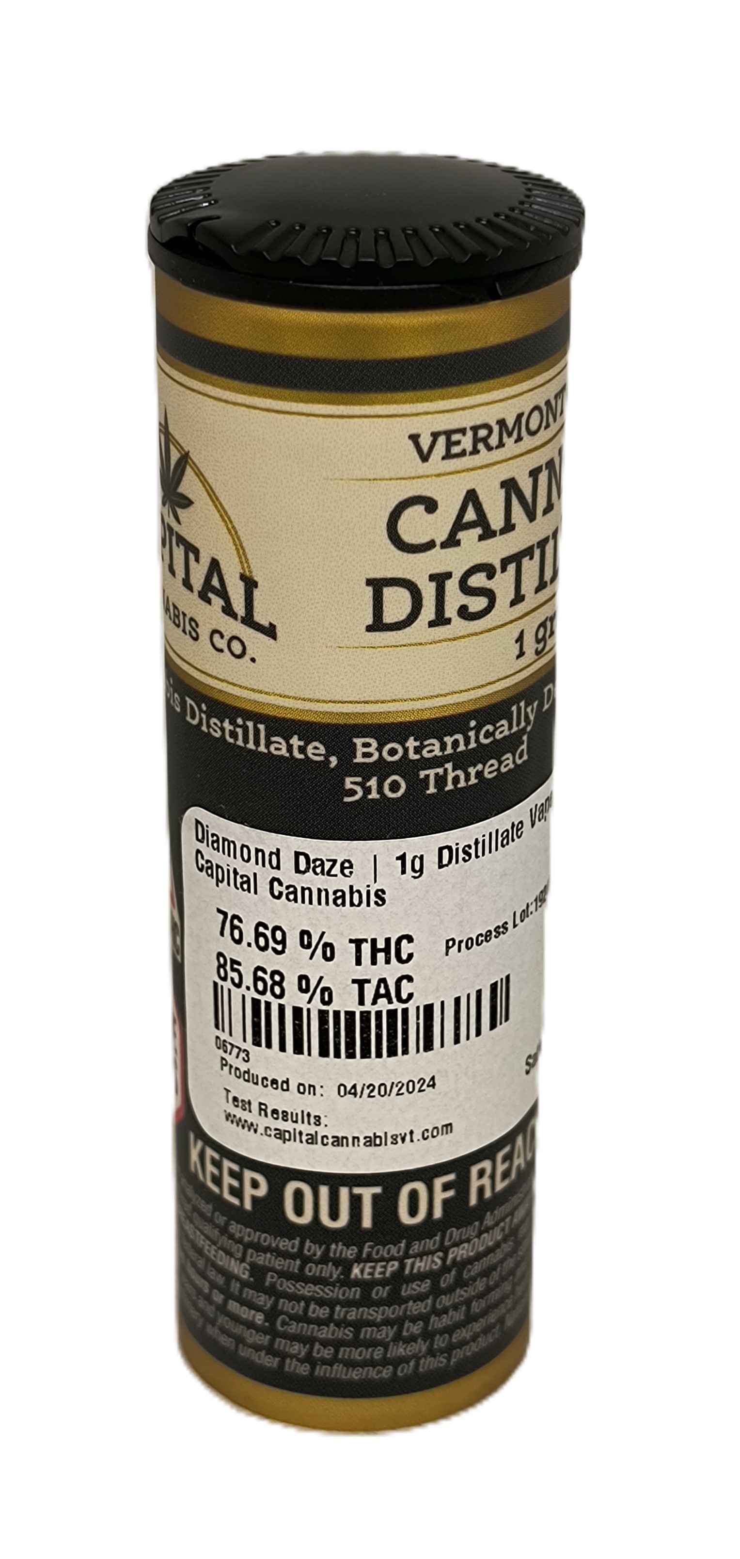 Photograph of product: Diamond Daze Distillate Vape Cart | Capital Oui'd