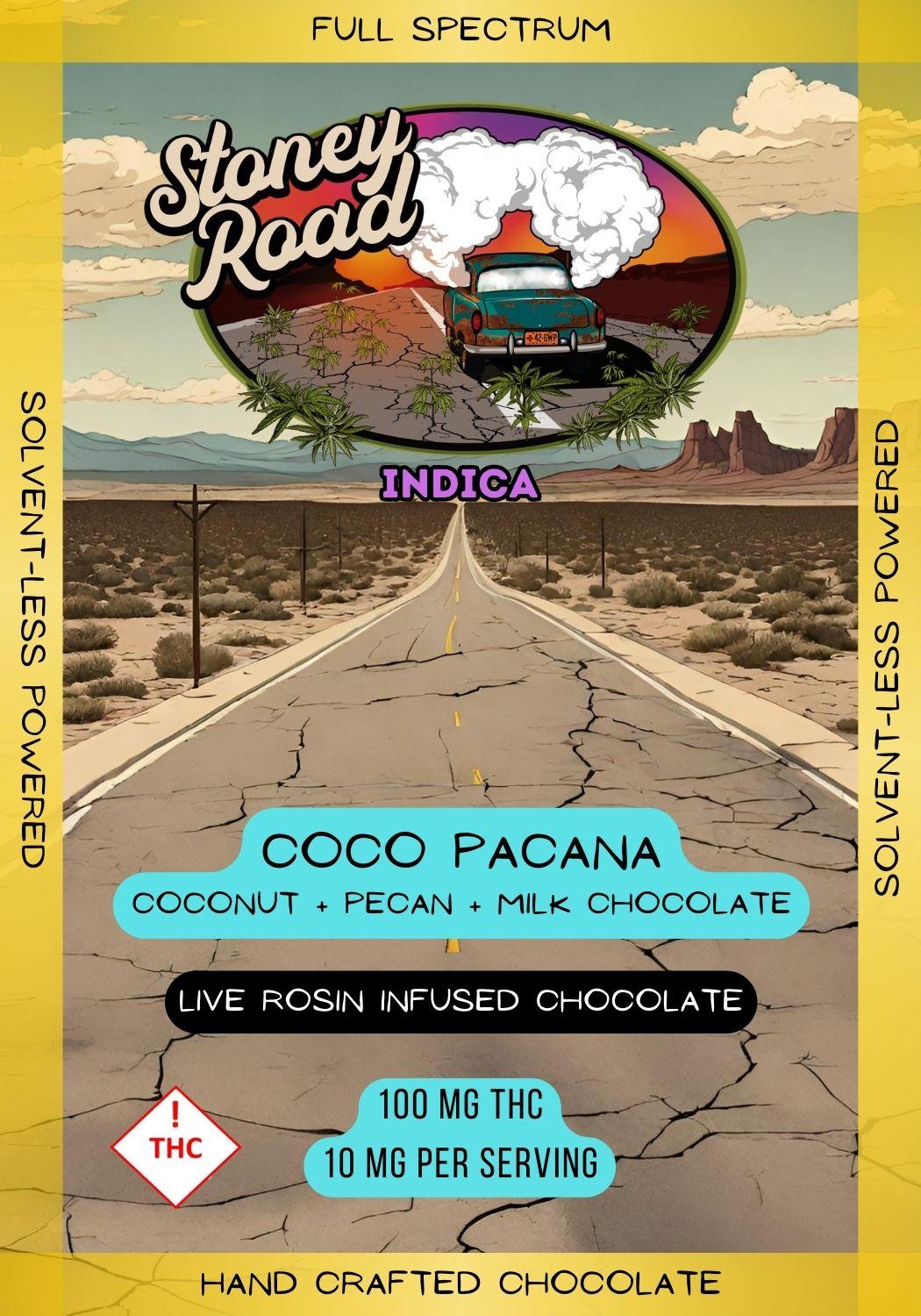 Photograph of product: Coco Pacana Rosin Infused Chocolate Bar | 100mg | Stoney Road