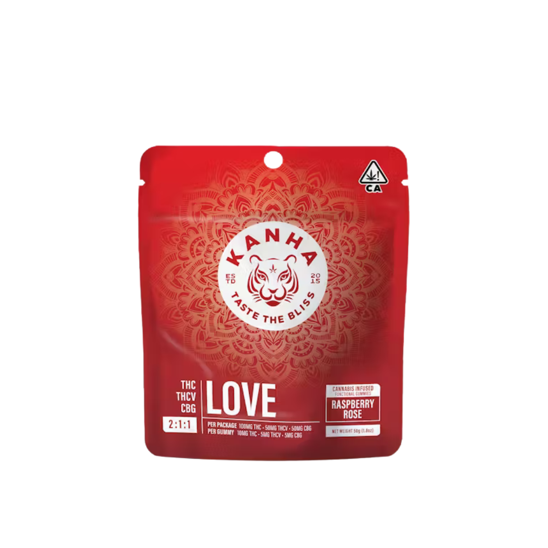 Photograph of product: LOVE RASPBERRY ROSE FX NANO GUMMIES (2:1:1 THC:THCv:CBG)