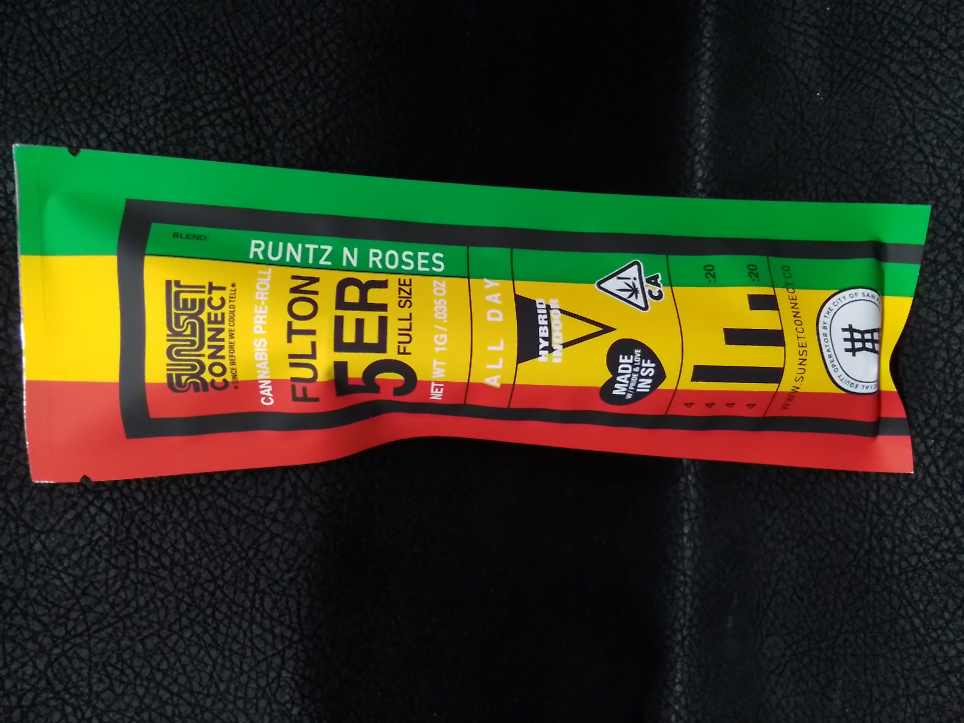 Photograph of product: Sunset Connect Preroll 1g Fulton 5er Hybrid Runtz n Roses