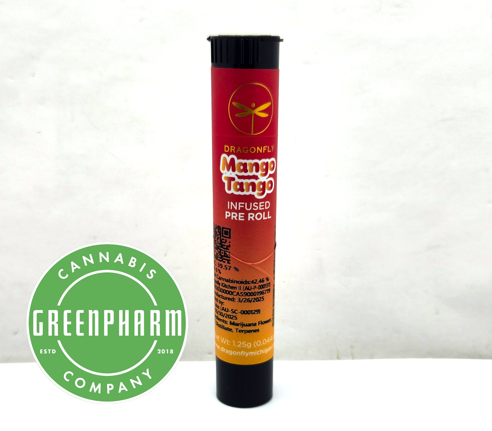 Photograph of product: Infused Pre-Roll | Dragonfly | Mango Tango