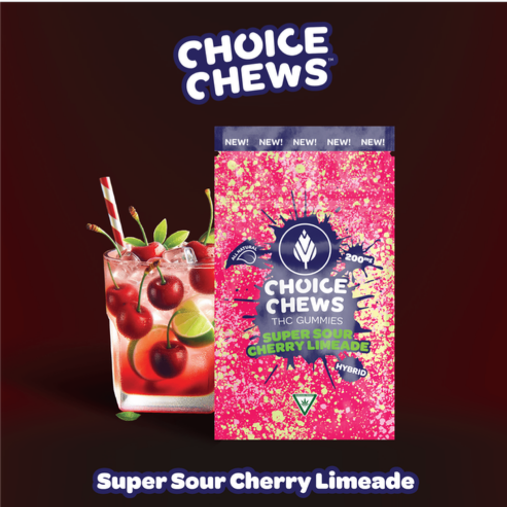 Photograph of product: Choice Chews - 200mg Gummy - Sour Cherry Limeade