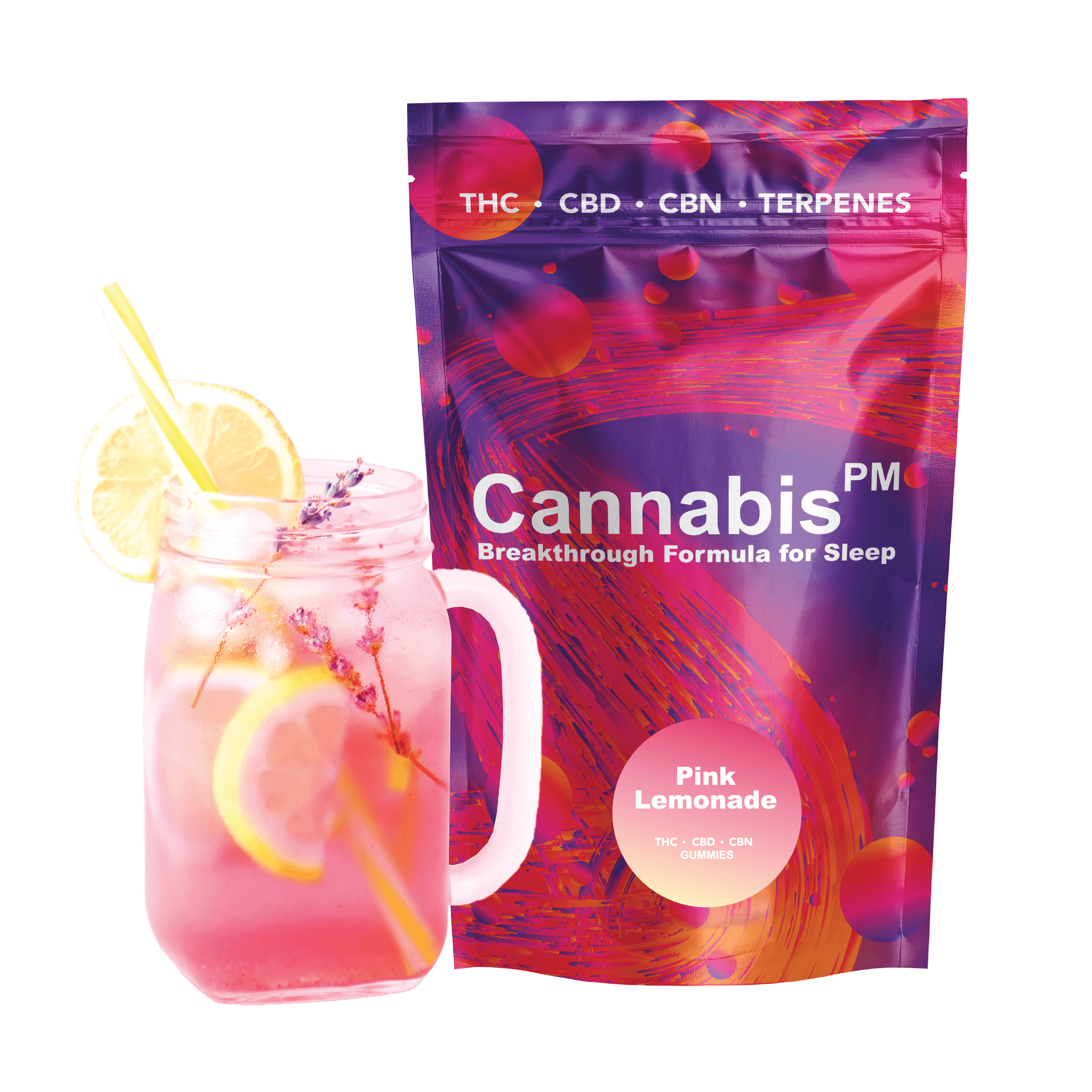 Photograph of product: OUID! PM | Edible | Gummies | Pink Lemonade | 50mg