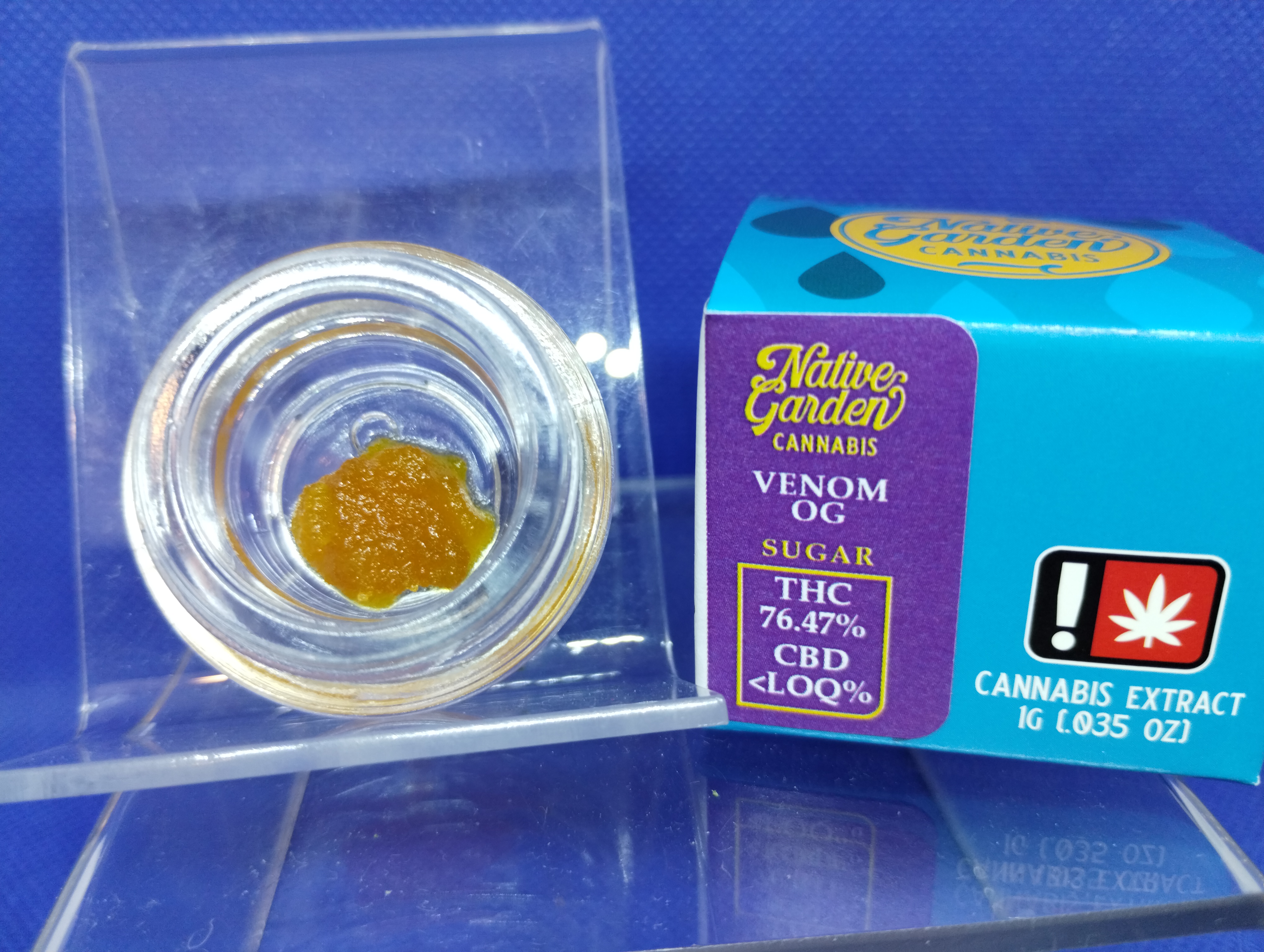 Photograph of product: NATIVE GARDEN - EXTRACT - SUGAR - 1G - Oui'd - VENOM OG