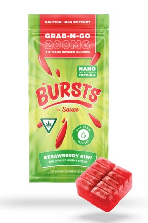 Photograph of product: Sauce Strawberry Kiwi Grab-N-Go Gummies 200mg