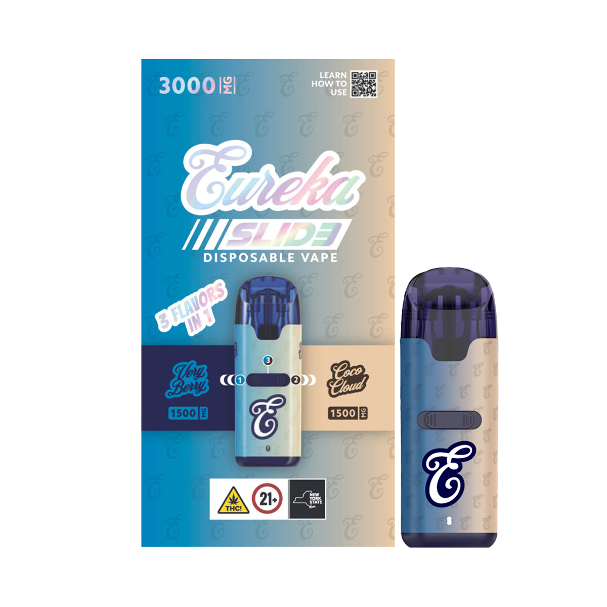 Photograph of product: Eureka | Very Berry + CoCo Cloud | Disposable 3-in-1 Vape | 3g