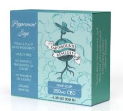 Photograph of product: Earthbound Remedies: Peppermint Sage Full Spectrum 250MG Soap
