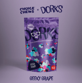 Photograph of product: Choice - 200mg Dorks Gummies - Geeky Grape