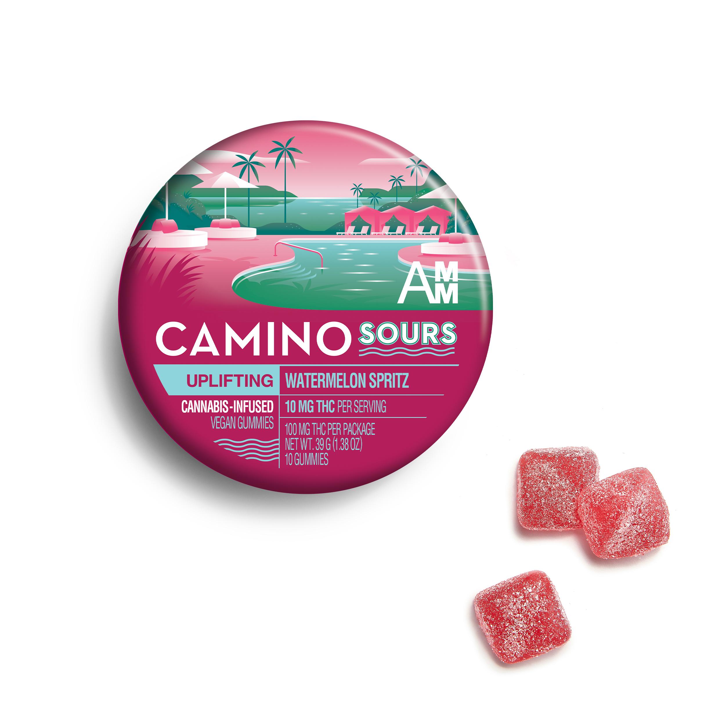 Photograph of product: Sour Watermelon Spritz (Uplifting) Gummies - 100mg by Camino