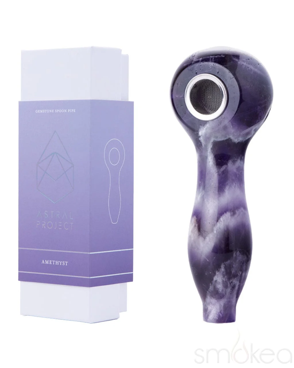 Photograph of product: Astral Project Gemstone Spoon Pipe-Amethyst