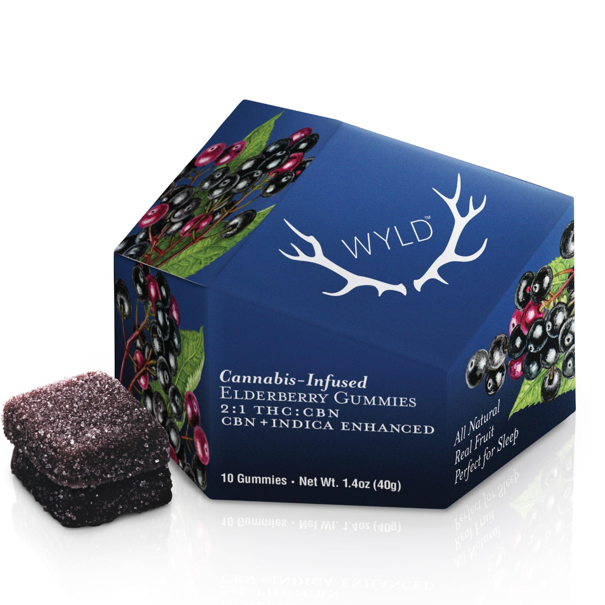 Photograph of product: Elderberry 1:1 CBN Gummy Wyld