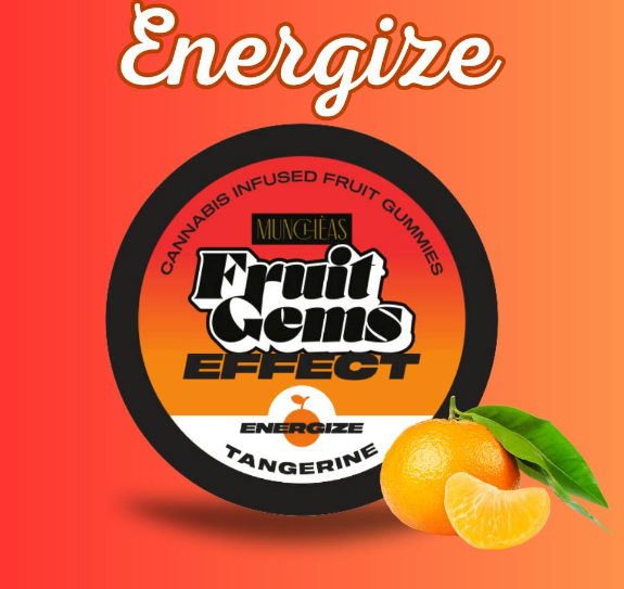 Photograph of product: Gummies - Energize Tangerine Fruit Gems - 100mg