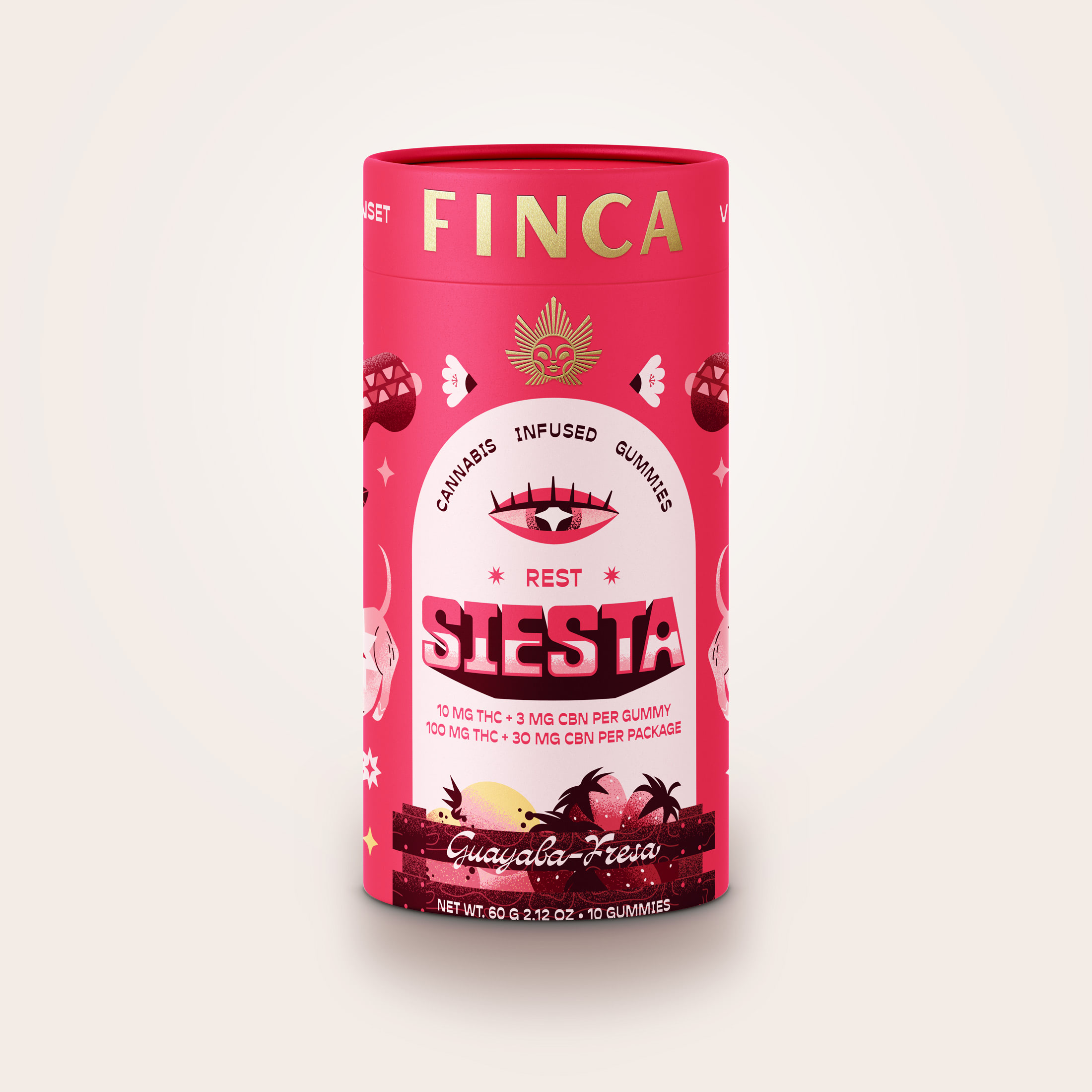 Photograph of Product: Finca | Siesta Guava Strawberry (Rest) | 100mg | 10ct